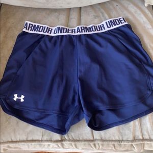 Under Armour navy blue shorts with pockets, size small